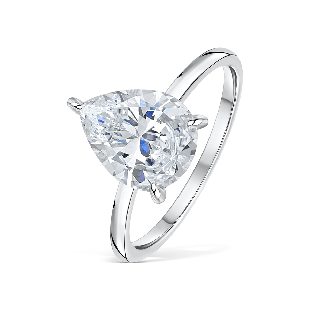 1.33 CT Pear Solitaire Moissanite Engagement Ring With Hidden Halo Setting 7