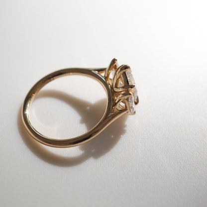 Stunning 1.3 CT Marquise Moissanite Engagement Ring with Three Stone Design 2