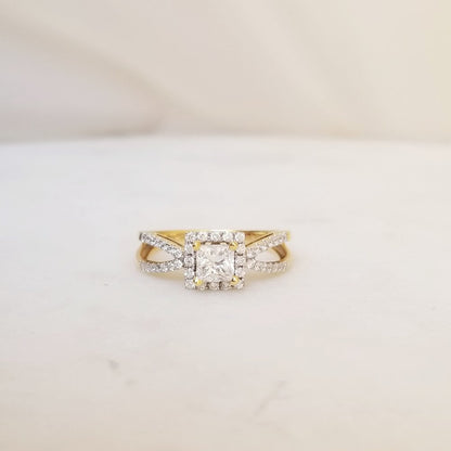 Princess Halo & Pave Lab Grown Diamond Engagement Ring