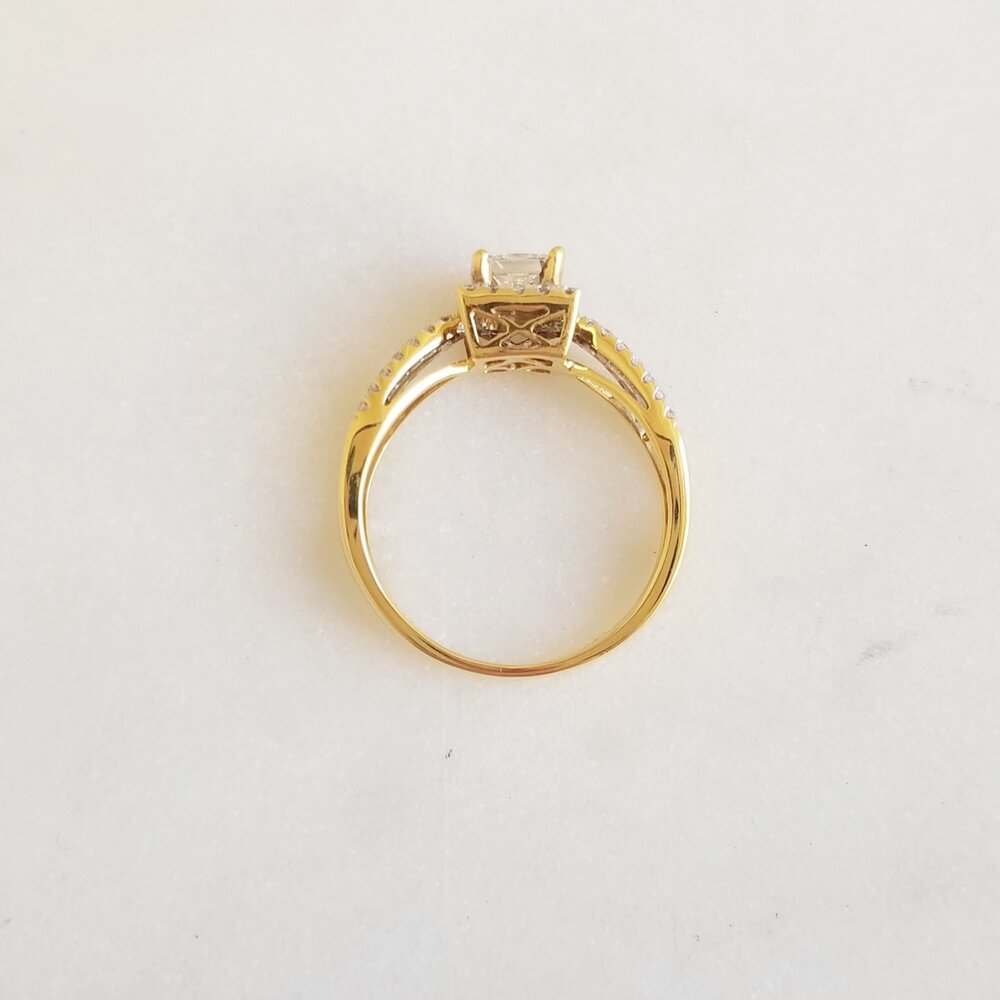 Princess Halo & Pave Lab Grown Diamond Engagement Ring