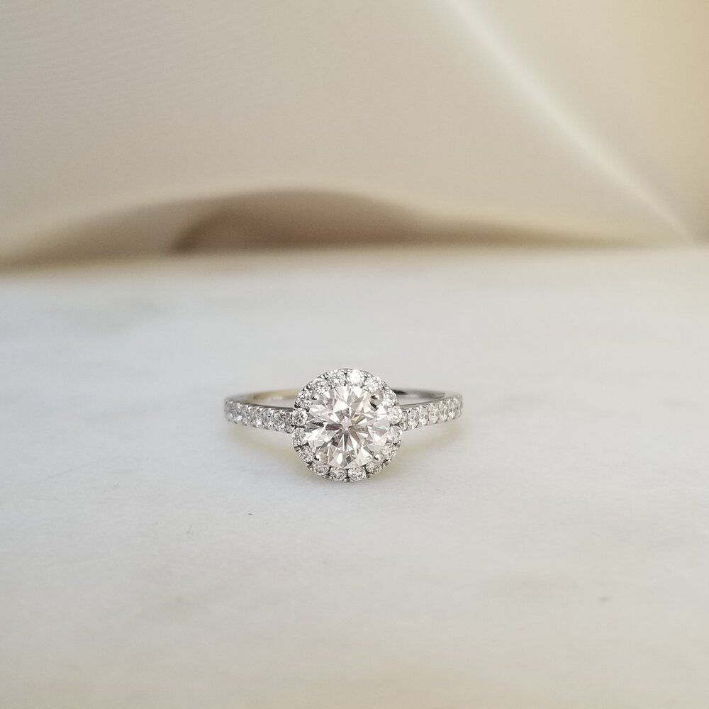 Round Halo & Pave Lab Grown Diamond Engagement Ring