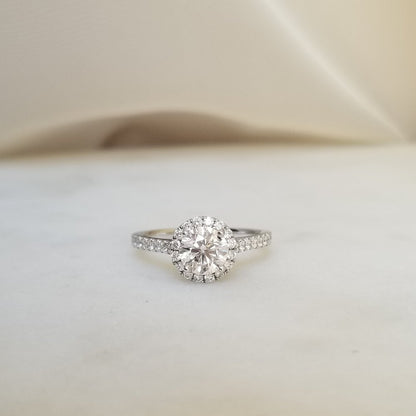 Round Halo & Pave Lab Grown Diamond Engagement Ring