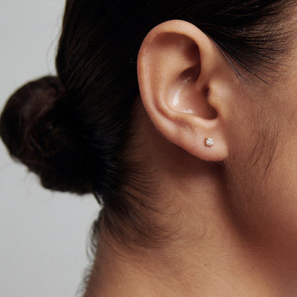 0.05 TCW Round Moissanite Stud Earrings