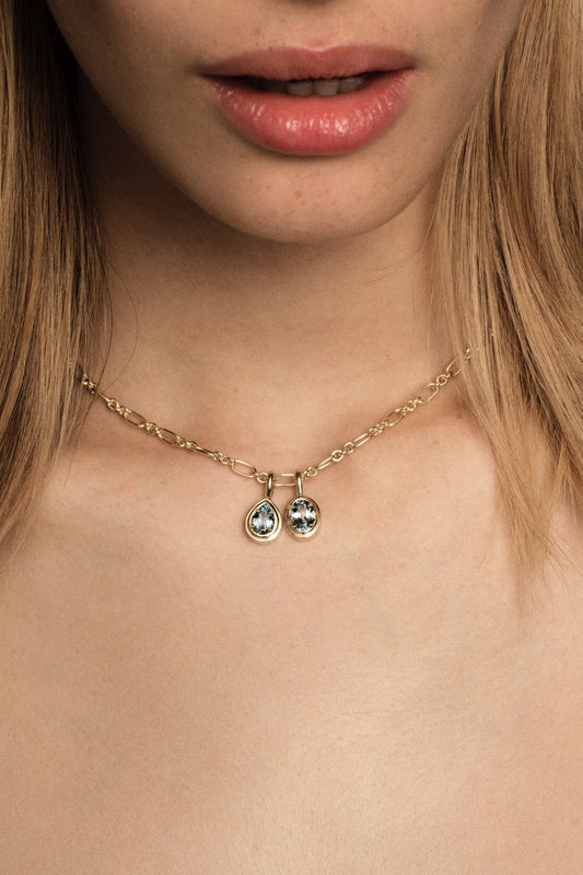 Roma Pear Gemstone Pendant | Silver