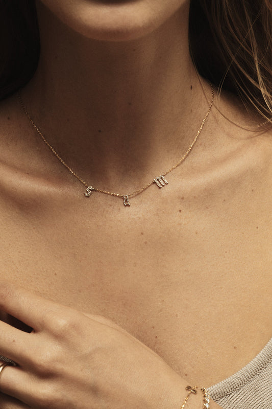 Moissanite Gothic Letter Necklace | 925 Sterling Silver