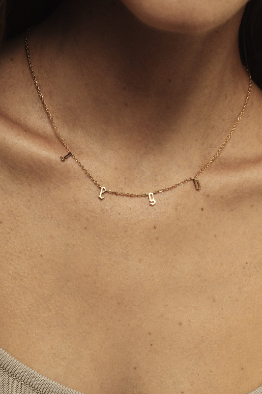 Gothic Letter Necklace | 925 Sterling Silver