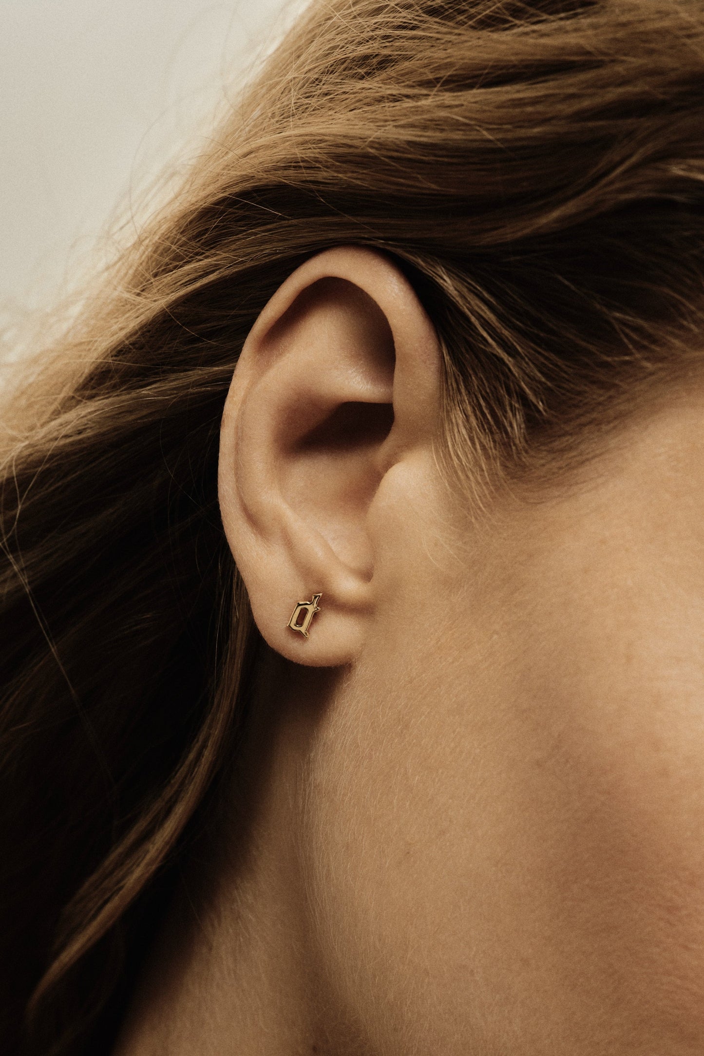 Gothic Letter Stud | 925 Sterling Silver