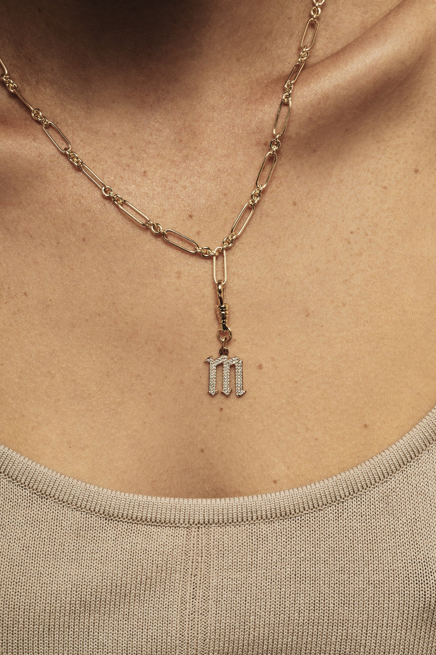 Large Moissanite Gothic Letter Pendant | 925 Sterling Silver