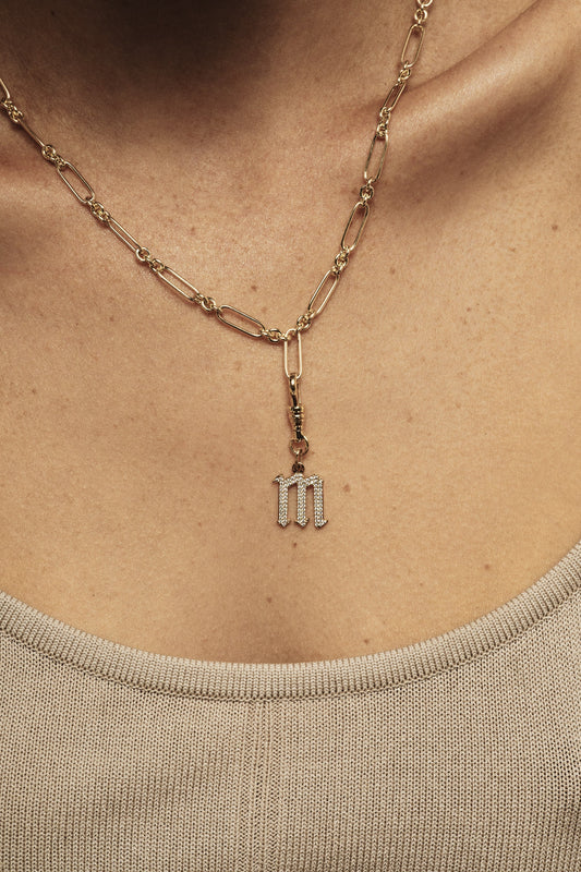 Large Moissanite Gothic Letter Pendant | 925 Sterling Silver