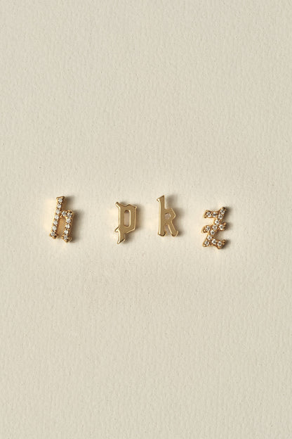 Moissanite Gothic Letter Stud | 925 Sterling Silver