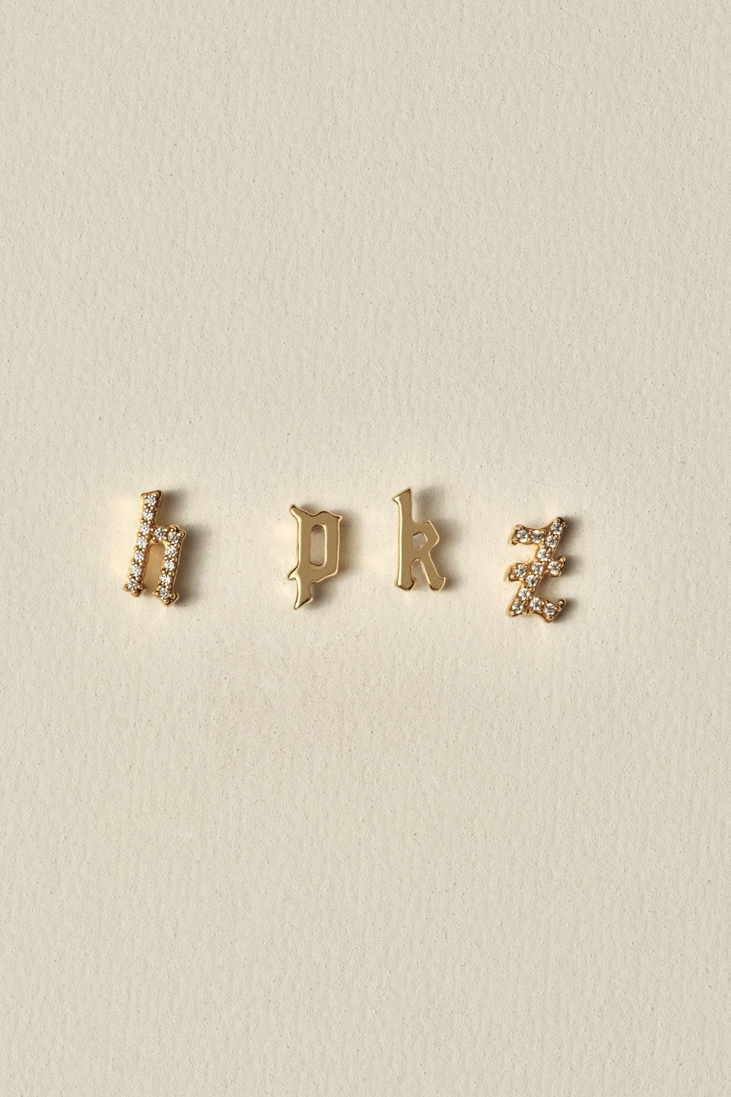 Gothic Letter Stud | 925 Sterling Silver