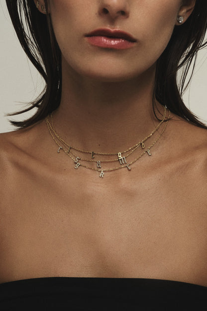 Gothic Letter Necklace | 925 Sterling Silver