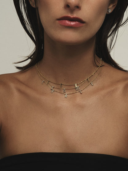 Moissanite Gothic Letter Necklace | 925 Sterling Silver
