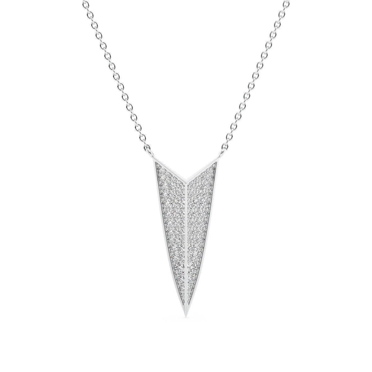 0.5 CT Carats Round Shape Moissanite Arrow Pave Necklace