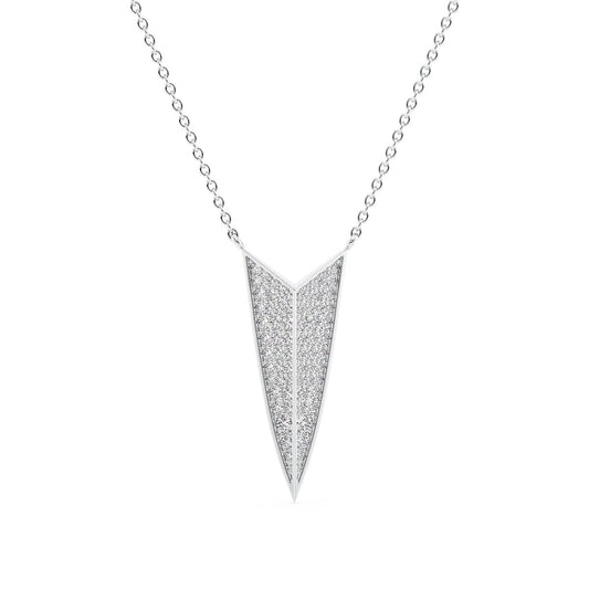0.5 CT Carats Round Shape Moissanite Arrow Pave Necklace