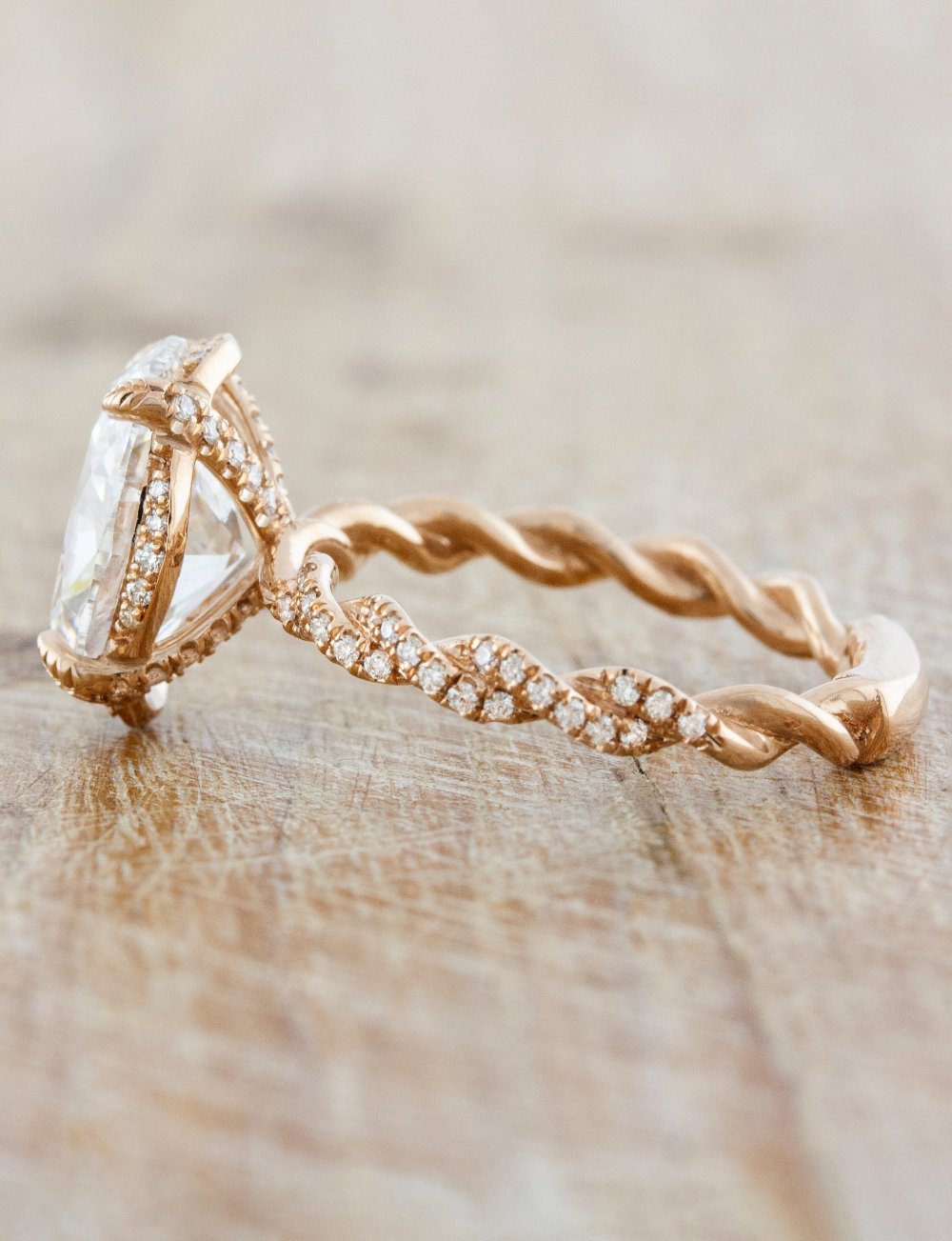 3 CT Oval Hidden Halo & Criss Cross Pave Lab Grown Diamond Engagement Ring