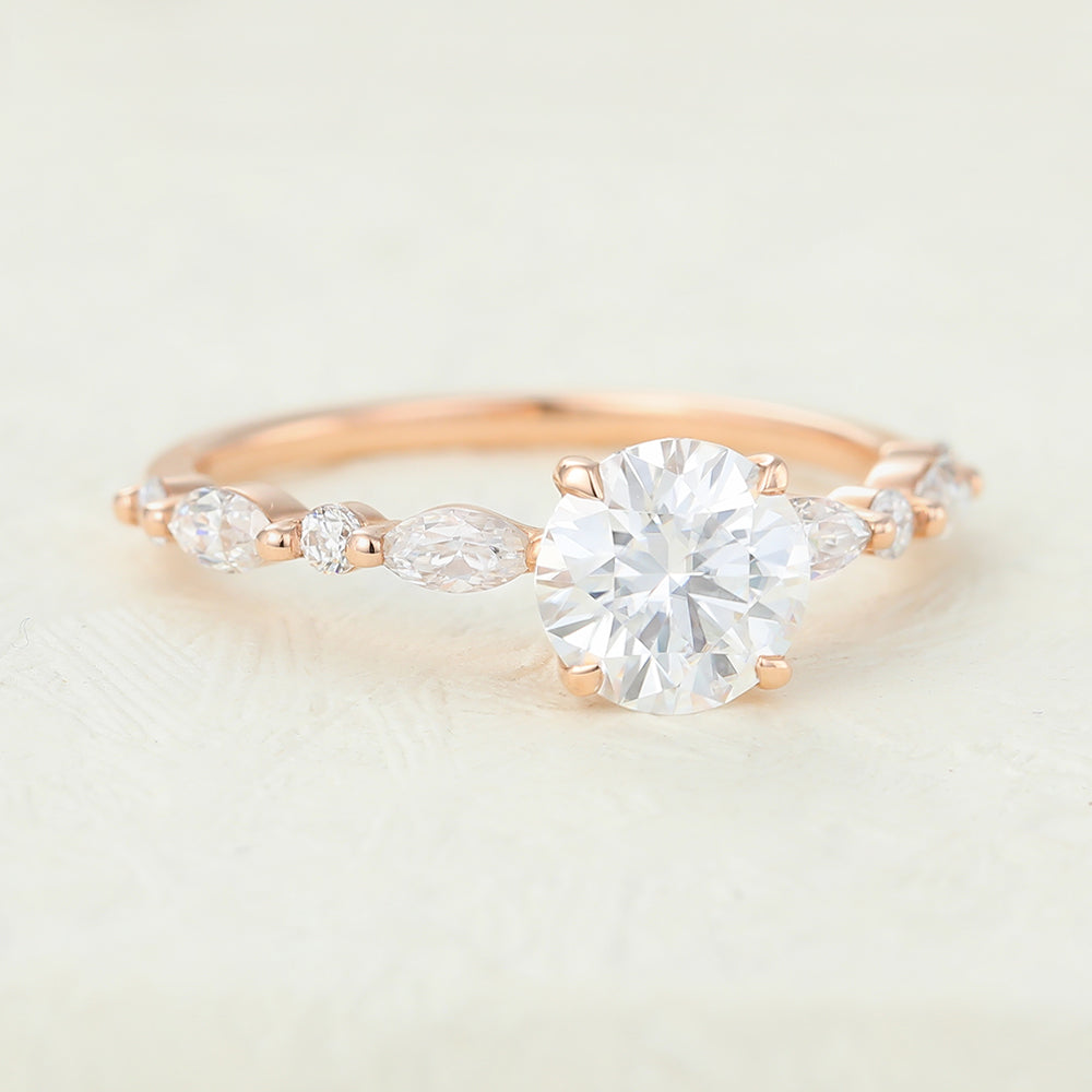 Round Pave Lab-Grown Diamond Engagement Ring