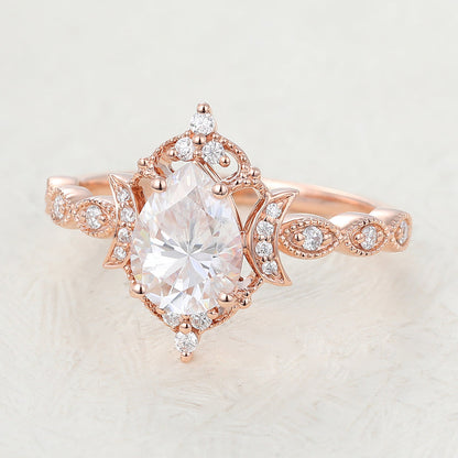 Pear Vintage Art Deco Lab-Grown Diamond Engagement Ring