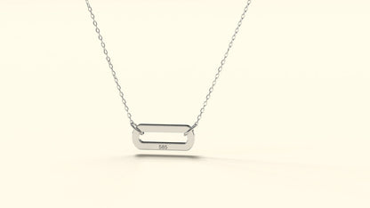 0.3 TCW Round Shape Moissanite Paper Clip Necklace