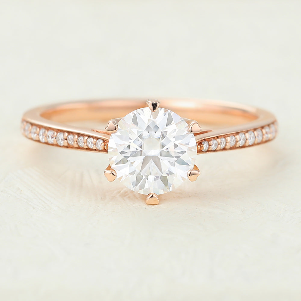 Round Pave Lab-Grown Diamond Engagement Ring