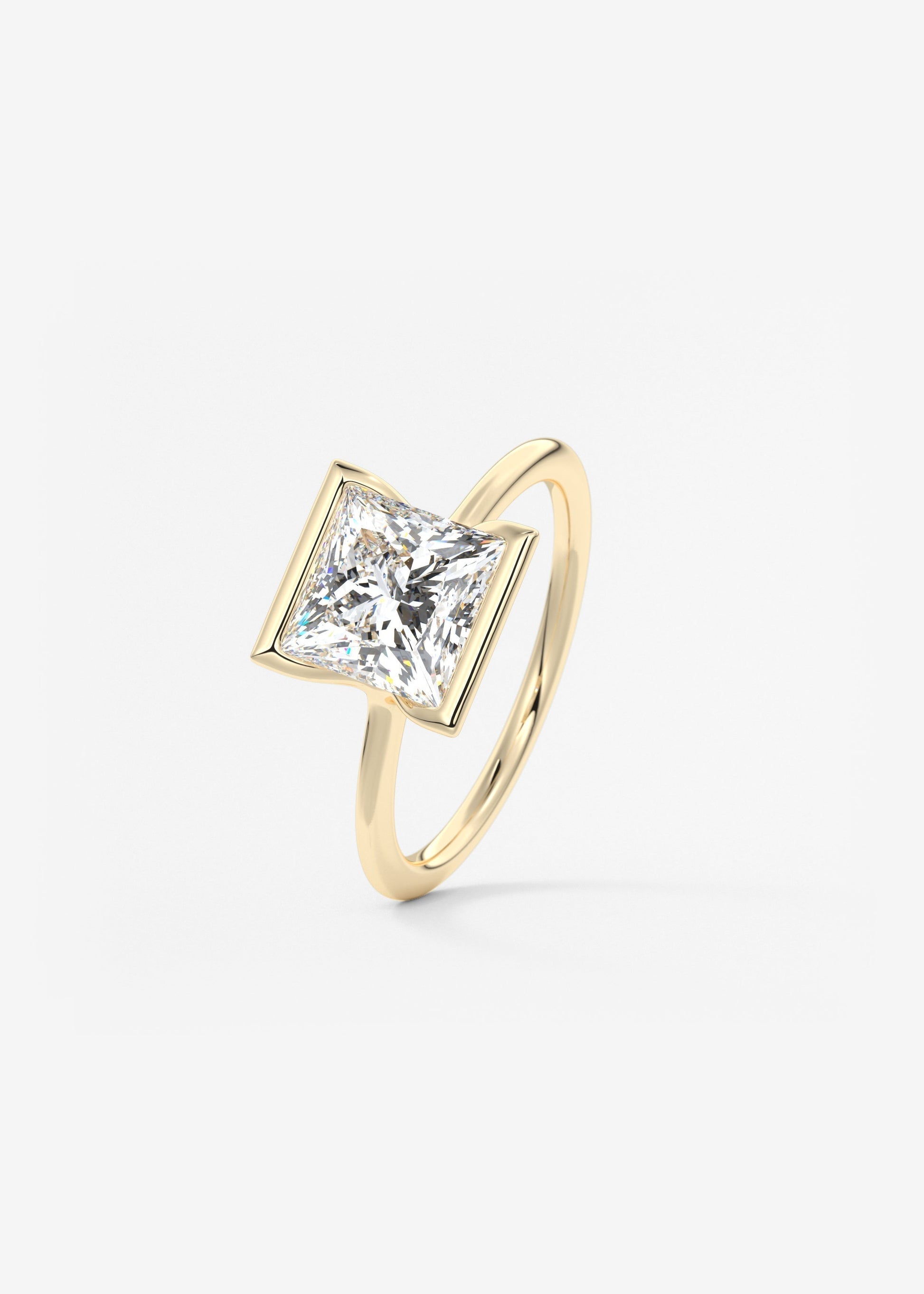 Princess Half Bezel Lab Grown Diamond Engagement Ring