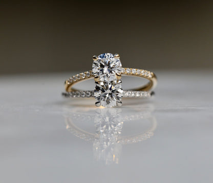 Round Cut Pave Lab Grown Diamond Engagement Ring