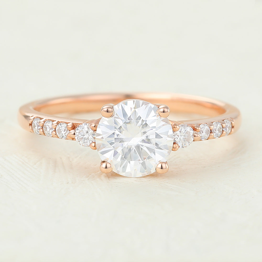 Round Pave Lab-Grown Diamond Engagement Ring