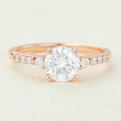 Round Pave Lab-Grown Diamond Engagement Ring
