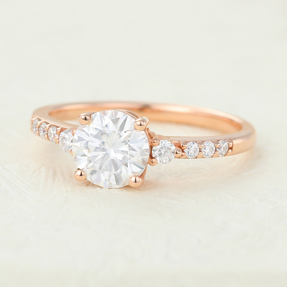 Round Pave Lab-Grown Diamond Engagement Ring