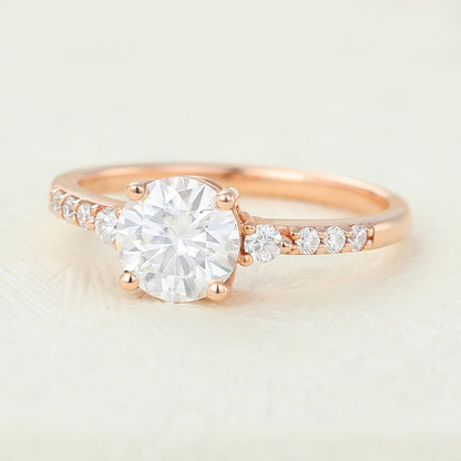 Round Pave Lab-Grown Diamond Engagement Ring