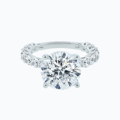 1.0 - 5.0 CT Round Hidden Halo CVD F/VS2 Diamond Engagement Ring 1