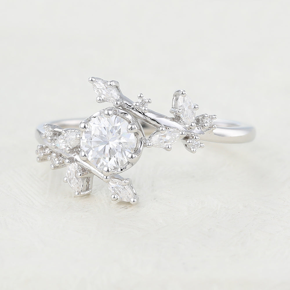 Round Cluster Lab-Grown Diamond Engagement Ring