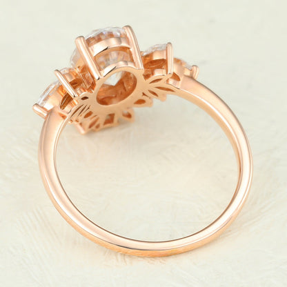 Oval Cluster Lab-Grown Diamond Engagement Ring