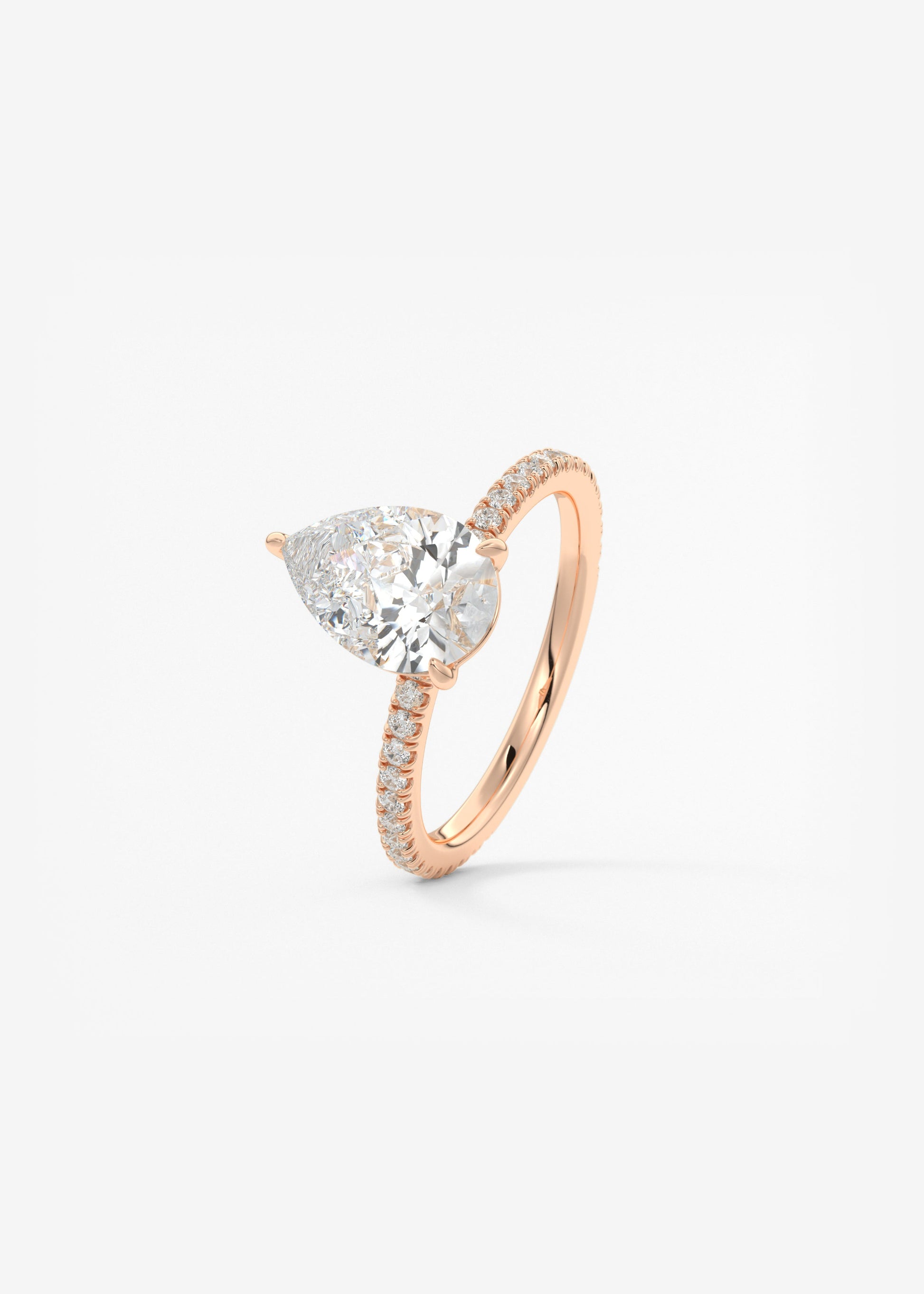 Pear Pave Lab Grown Diamond Engagement Ring