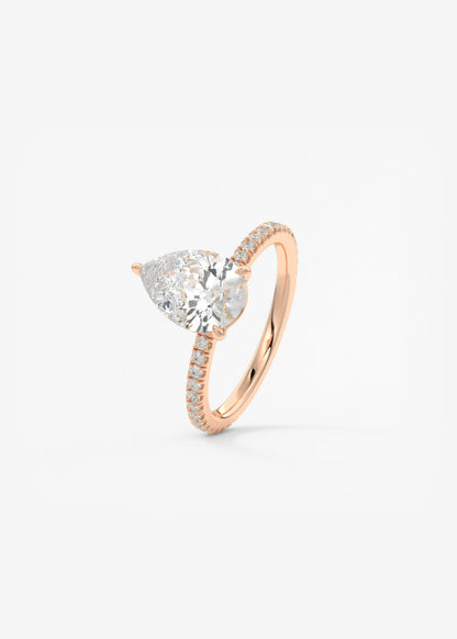 Pear Pave Lab Grown Diamond Engagement Ring