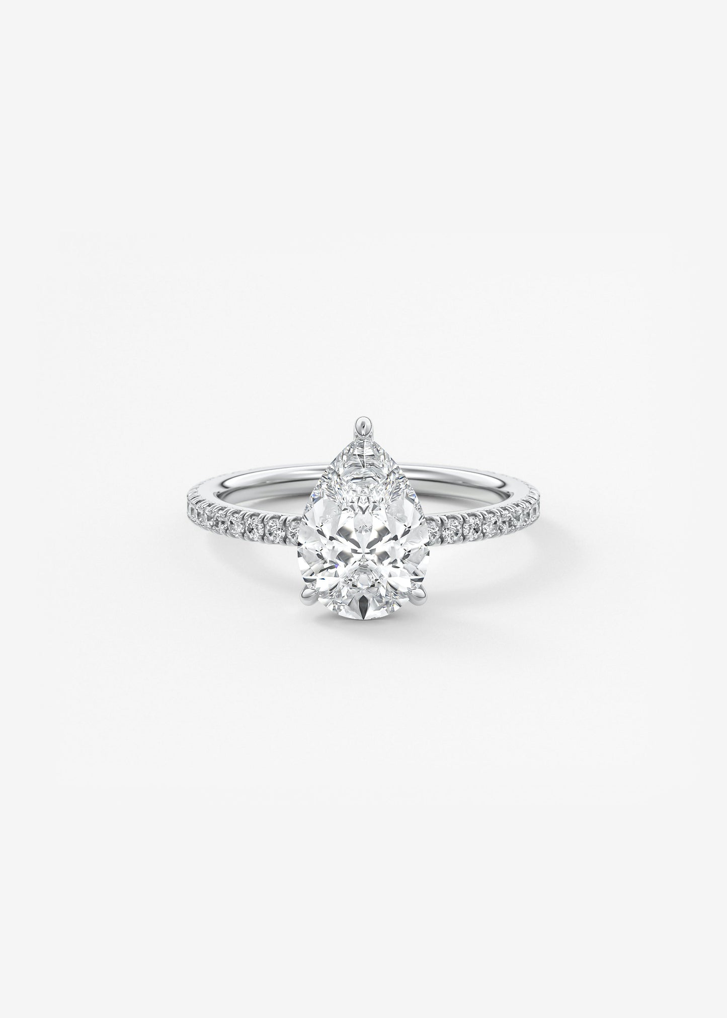 Pear Pave Lab Grown Diamond Engagement Ring
