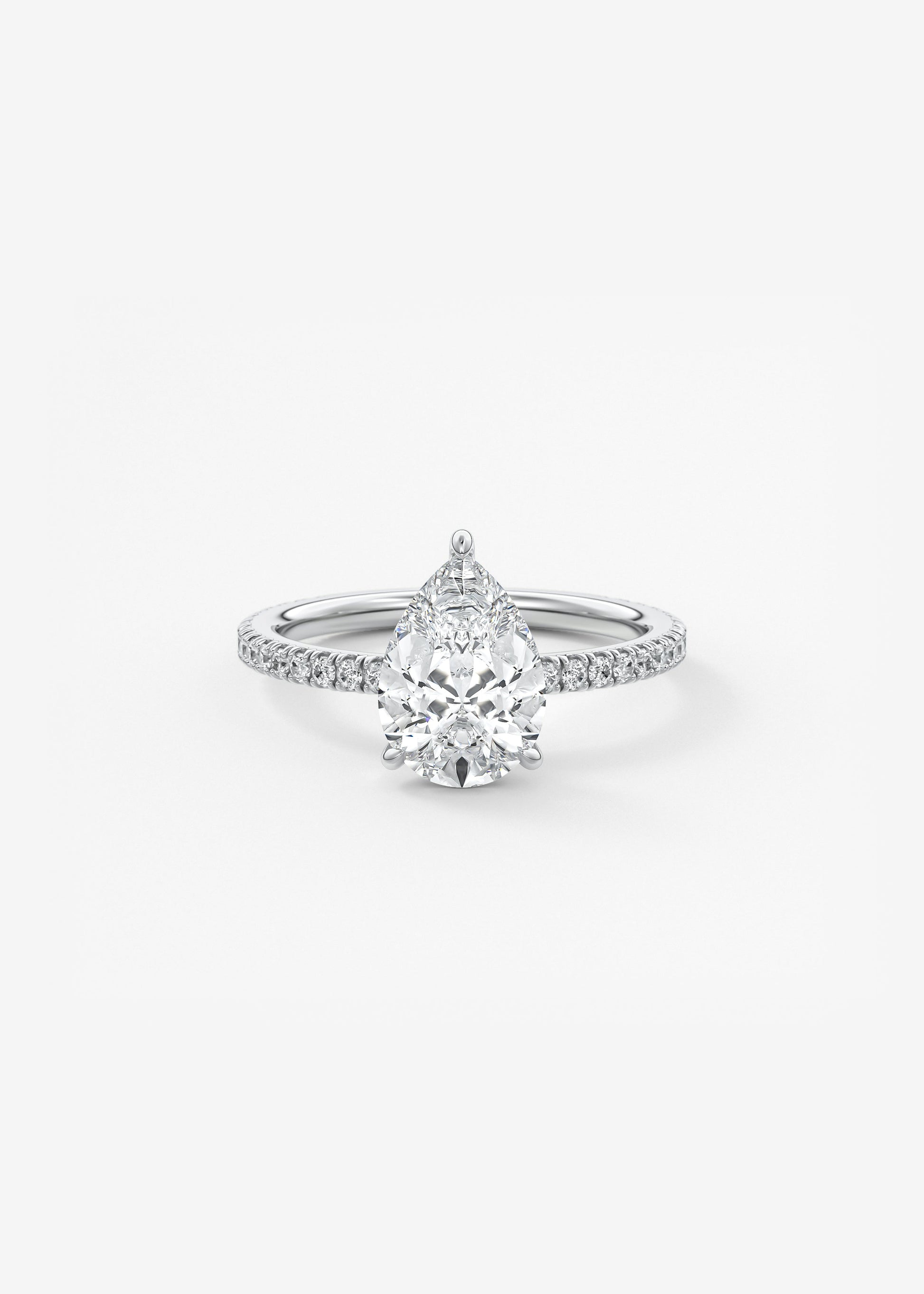 Pear Pave Lab Grown Diamond Engagement Ring