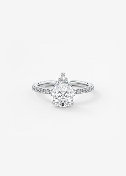 Pear Pave Lab Grown Diamond Engagement Ring