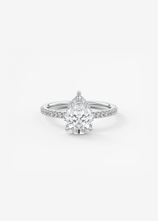 Pear Pave Lab Grown Diamond Engagement Ring