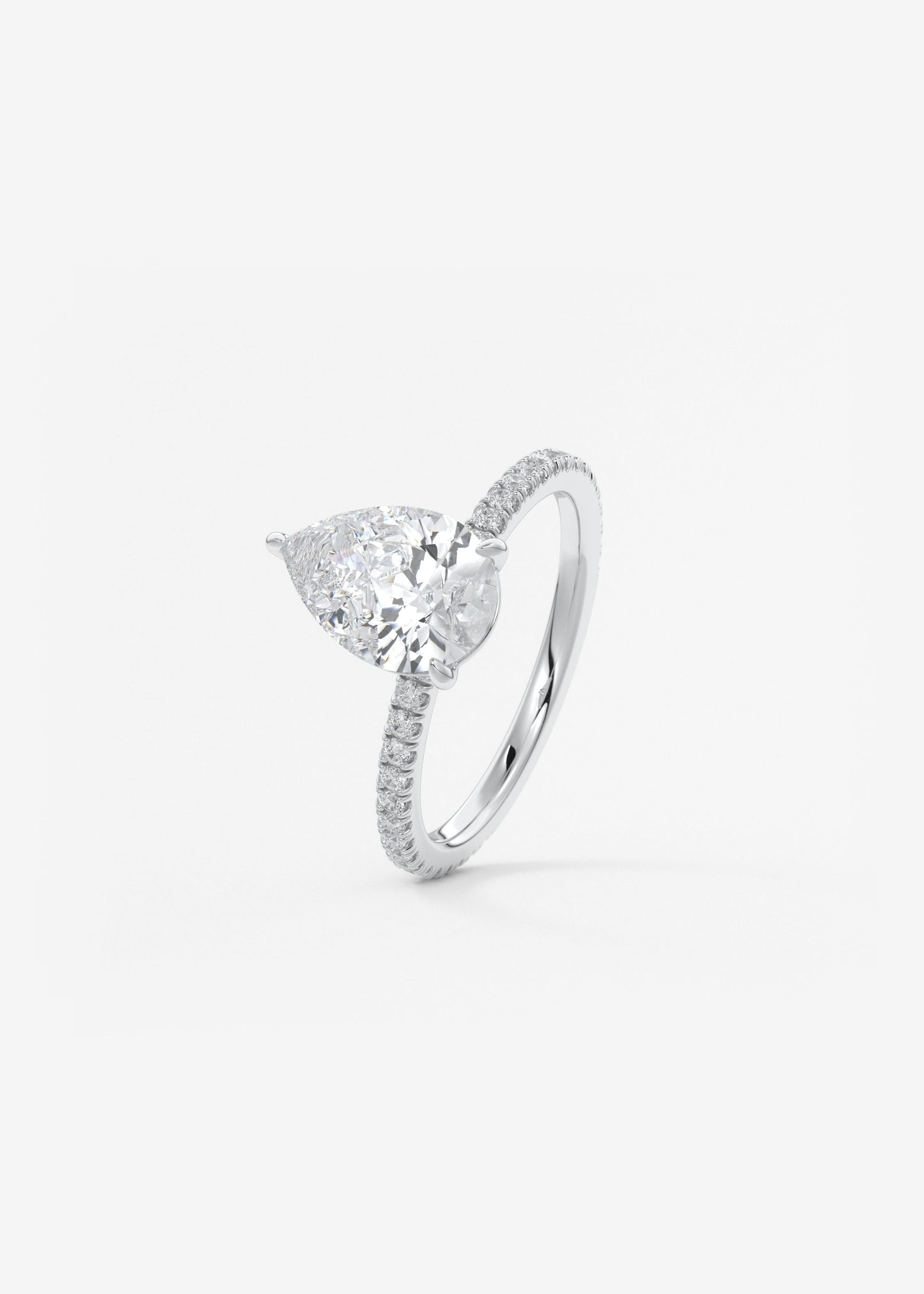 Pear Pave Lab Grown Diamond Engagement Ring