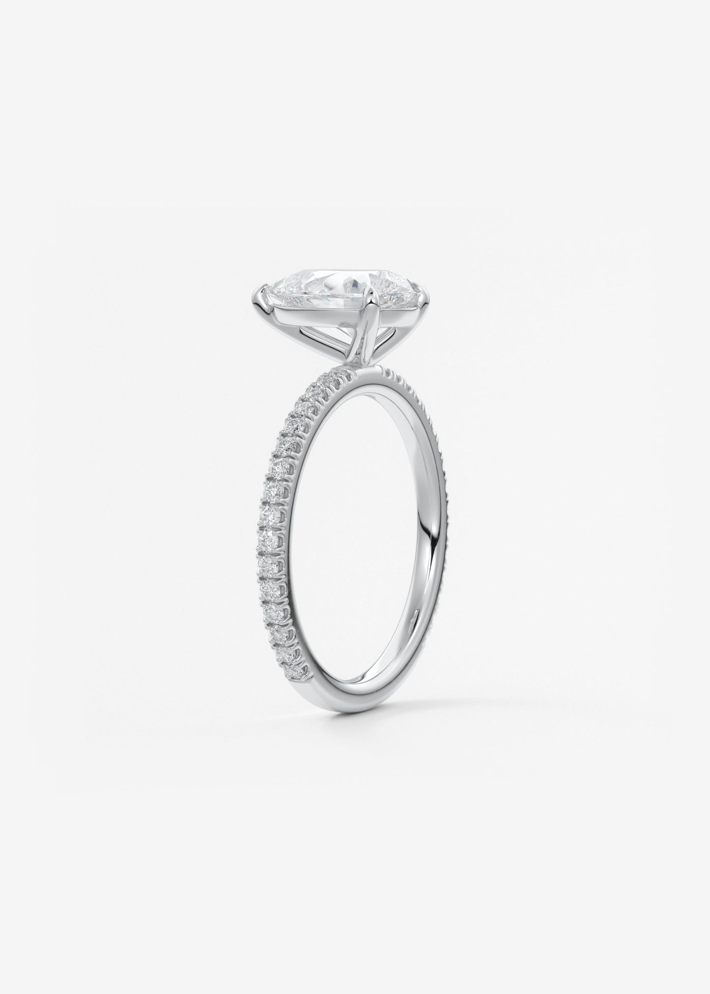 Pear Pave Lab Grown Diamond Engagement Ring