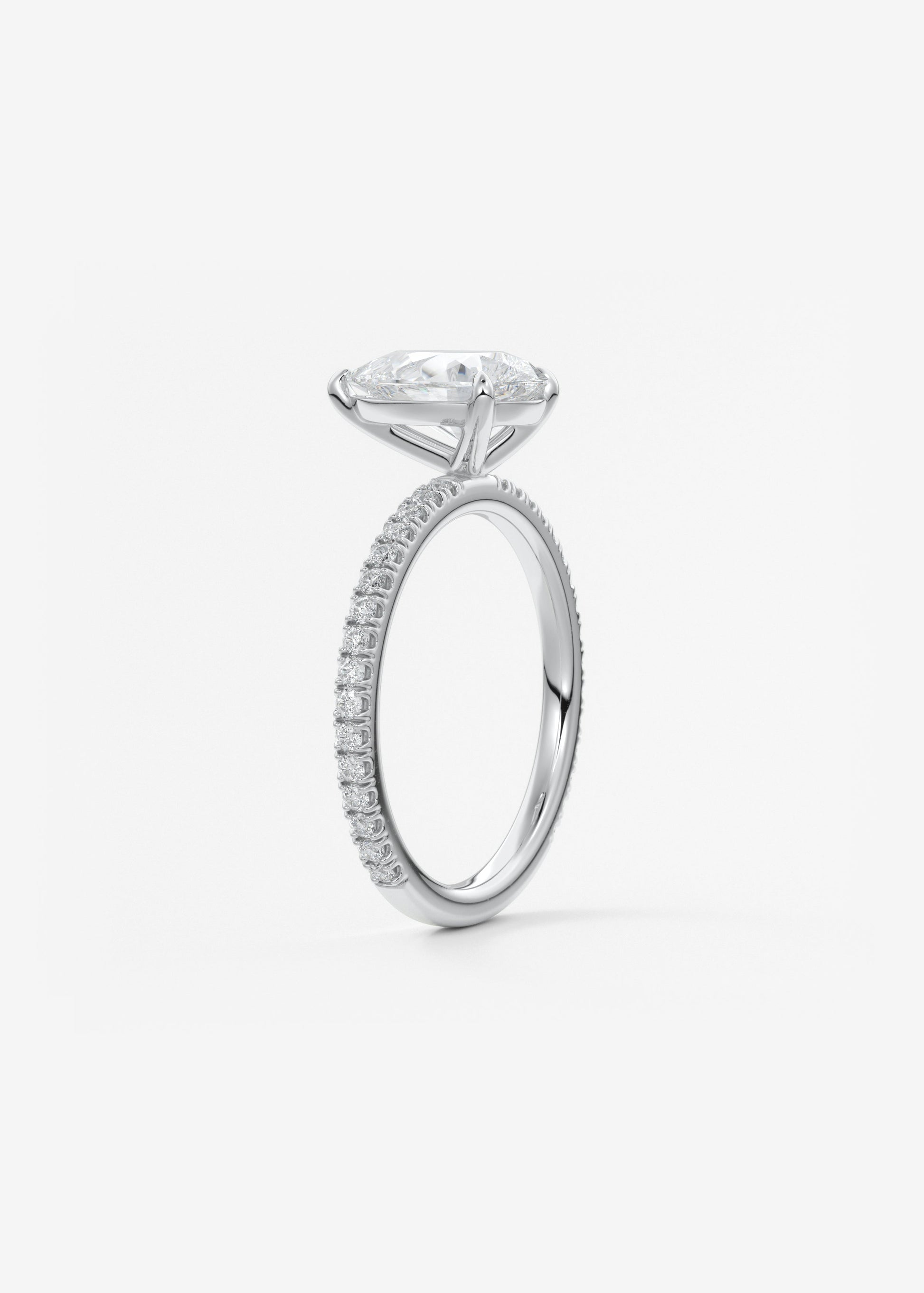 Pear Pave Lab Grown Diamond Engagement Ring