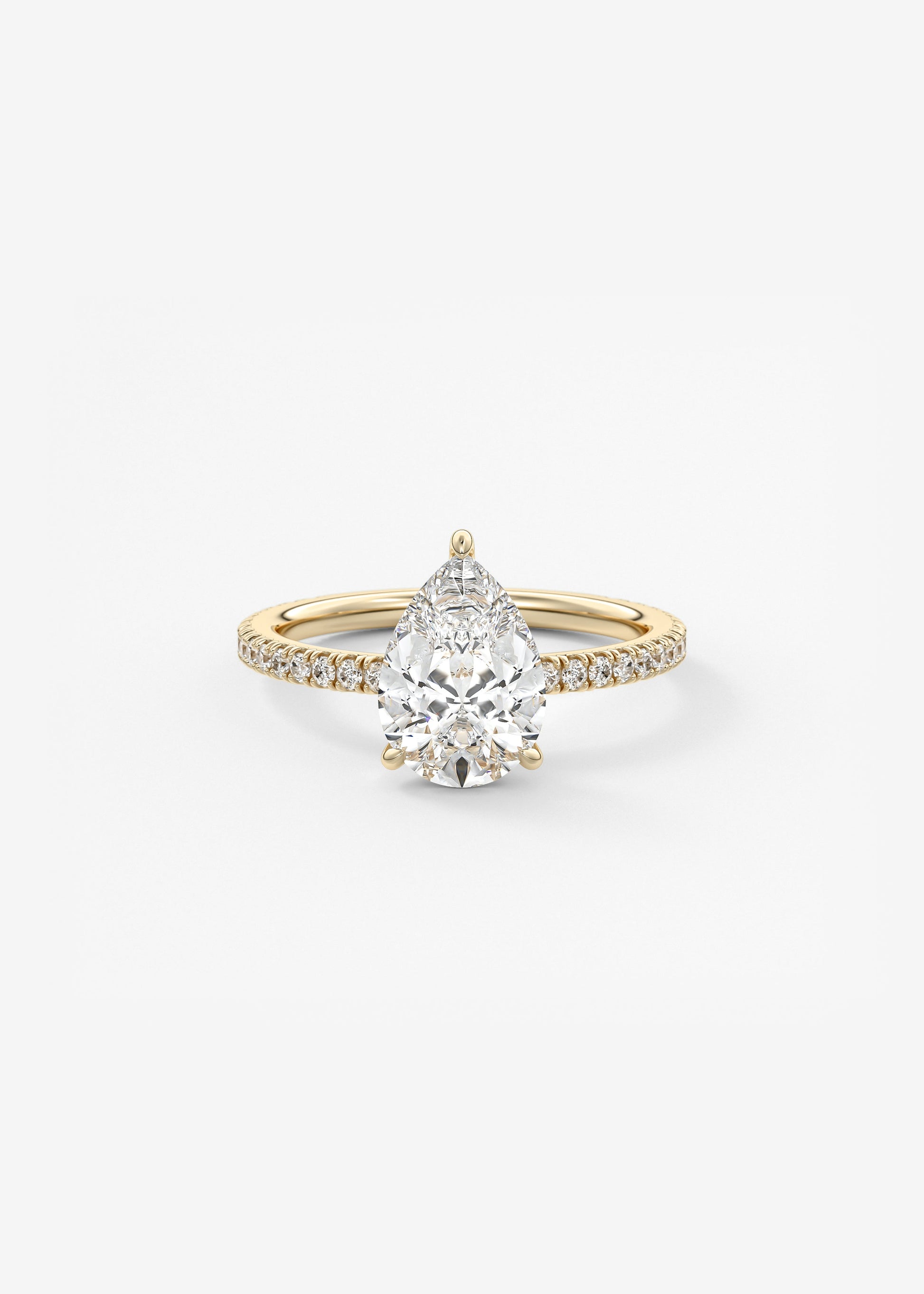 Pear Pave Lab Grown Diamond Engagement Ring