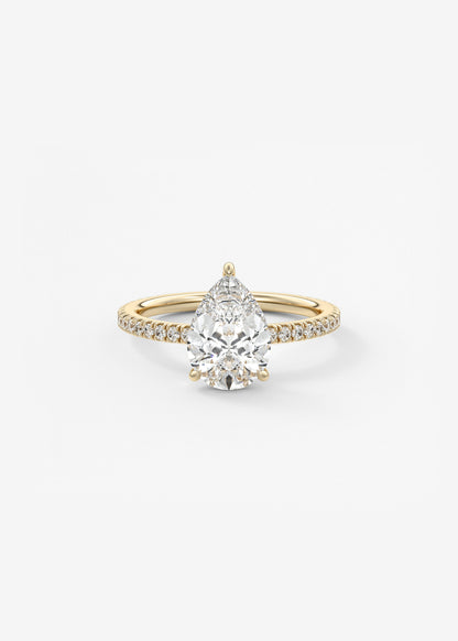 Pear Pave Lab Grown Diamond Engagement Ring