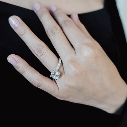 Cushion Hidden Halo & Pave Lab Grown Diamond Engagement Ring