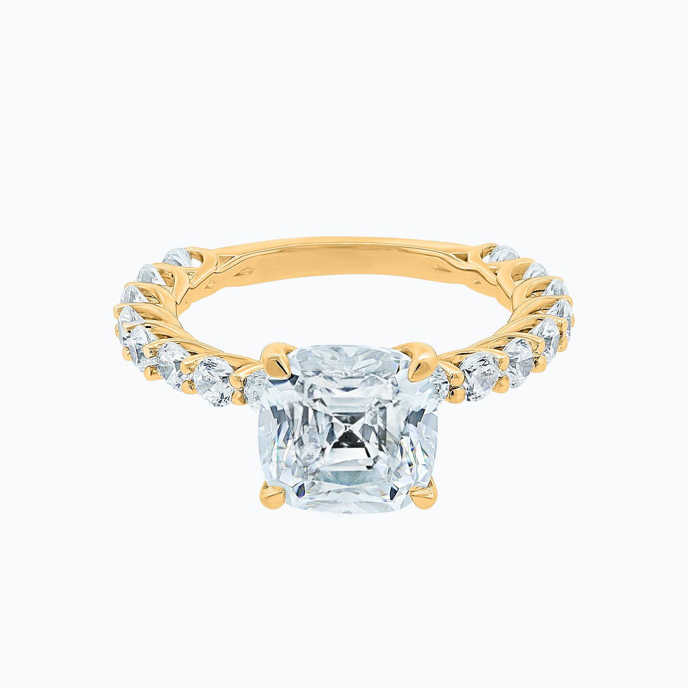 Cushion Hidden Halo & Pave Lab Grown Diamond Engagement Ring