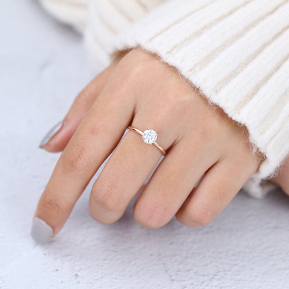 Round Solitaire Lab-Grown Diamond Engagement Ring