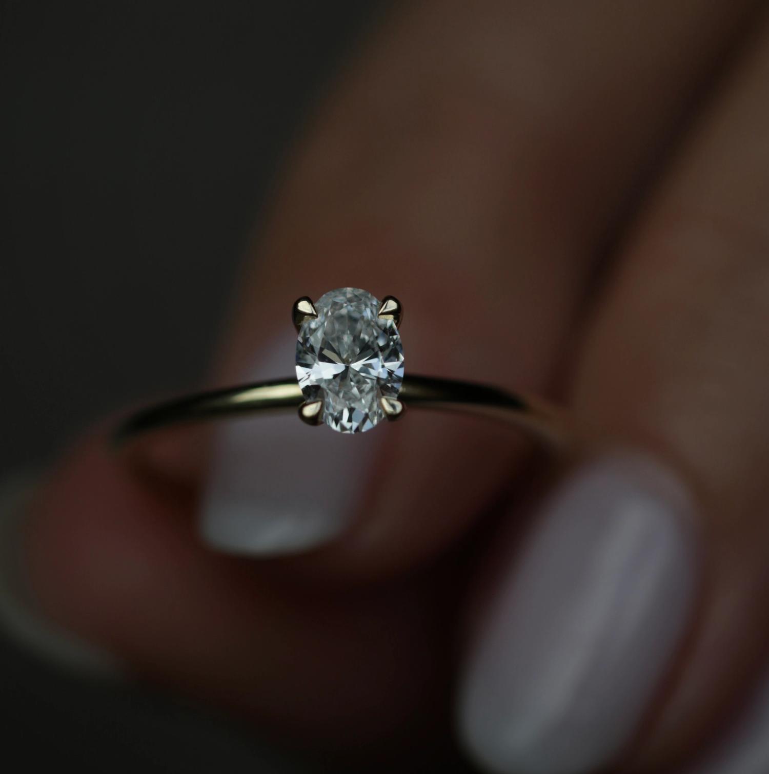 Oval Solitaire Lab Grown Diamond Engagement Ring