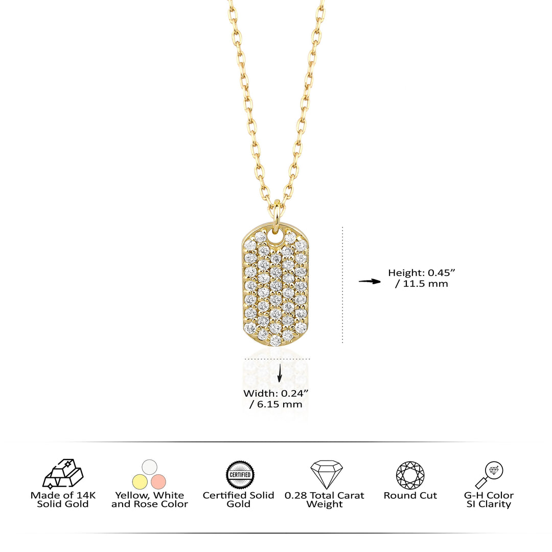 0.3 TCW Round Shaped Moissanite Tag Necklace