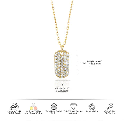 0.3 TCW Round Shaped Moissanite Tag Necklace